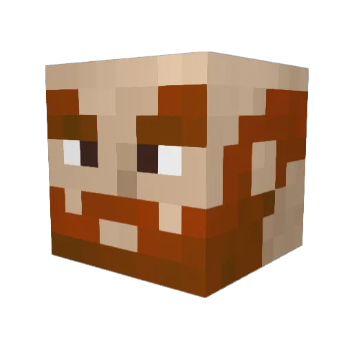 LobsterWhale Minecraft avatar head, 3D render