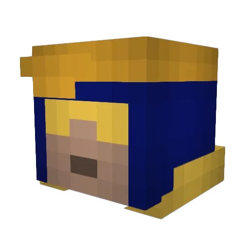 Lobster_Wizard_ Minecraft avatar head, 3D render