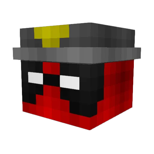 Lobsterlobotomy Minecraft avatar head, 3D render