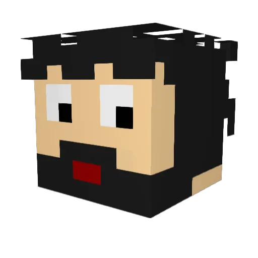 LobyIV Minecraft avatar head, 3D render