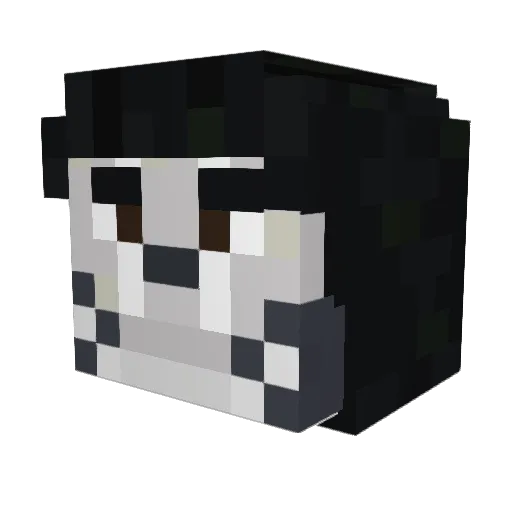 LocalAlbino Minecraft avatar head, 3D render