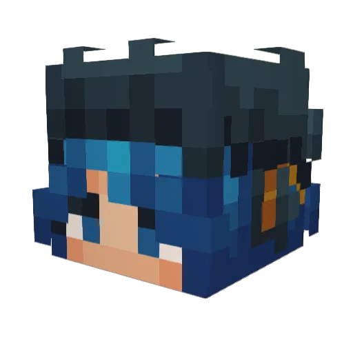 LocalGothGal Minecraft avatar head, 3D render