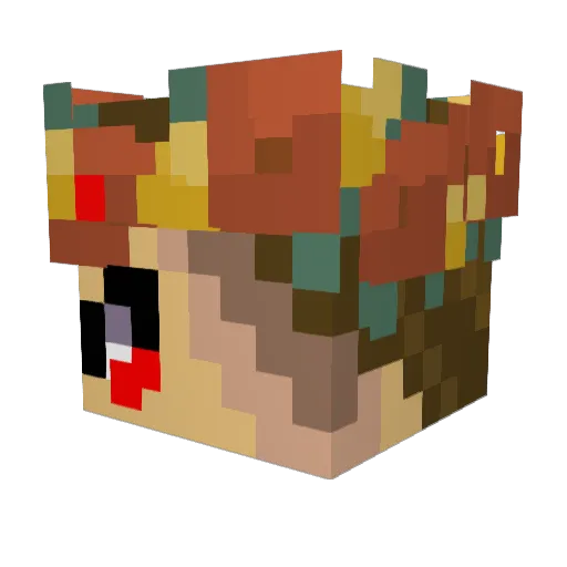 LocalHarlequin Minecraft avatar head, 3D render