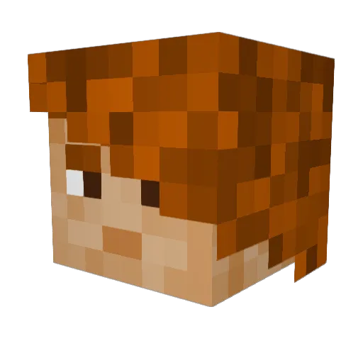 LocalPizza Minecraft avatar head, 3D render