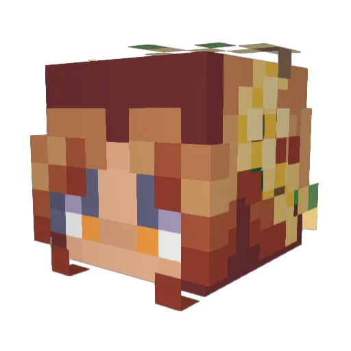 Local_Crow0vo Minecraft avatar head, 3D render