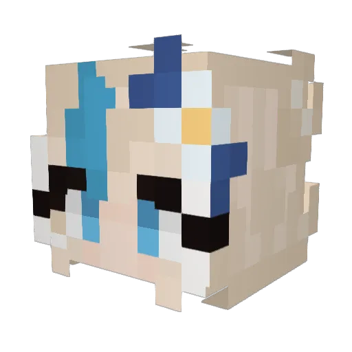 Local_catgirl Minecraft avatar head, 3D render