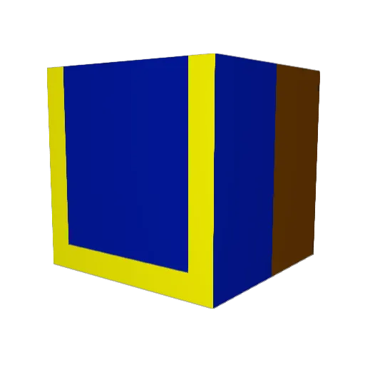 Located Minecraft avatar head, 3D render