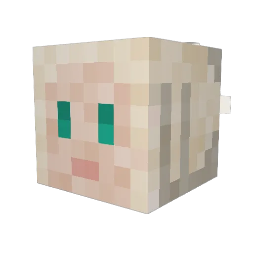 Loccalin Minecraft avatar head, 3D render