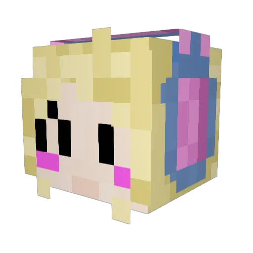 LockDoc Minecraft avatar head, 3D render