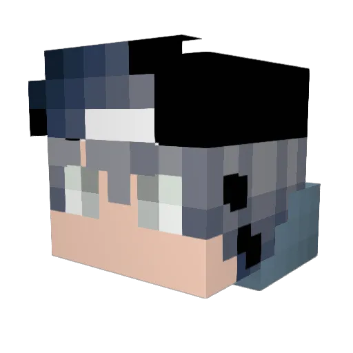 LockReal Minecraft avatar head, 3D render