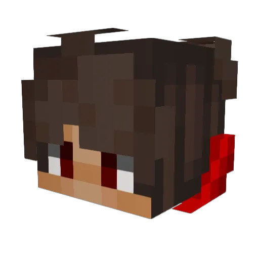 Lockae Minecraft avatar head, 3D render