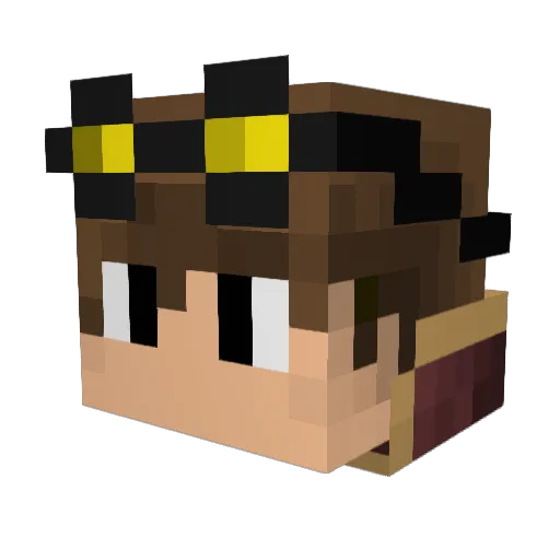 LockedCrow Minecraft avatar head, 3D render