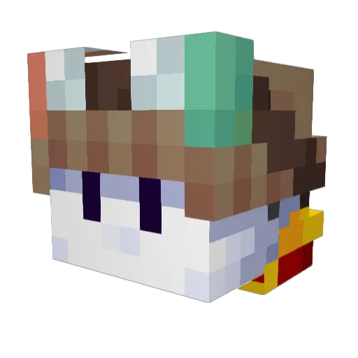 Lockedblug Minecraft avatar head, 3D render