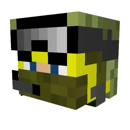 Lockerpop Minecraft avatar head, 3D render
