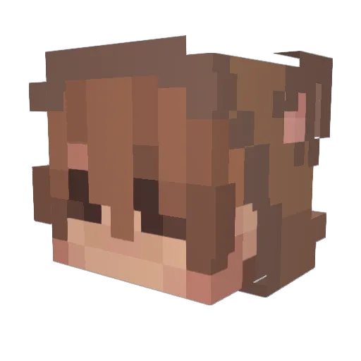 Lockks Minecraft avatar head, 3D render