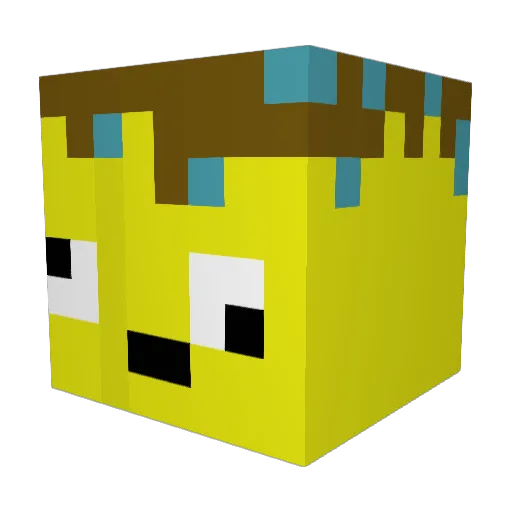 Lockteeno Minecraft avatar head, 3D render
