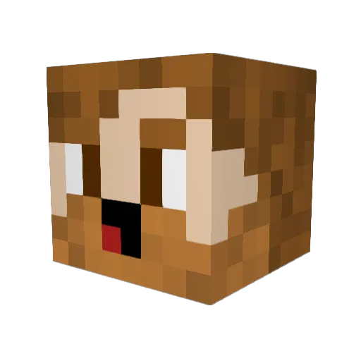 LocoAsteroid Minecraft avatar head, 3D render