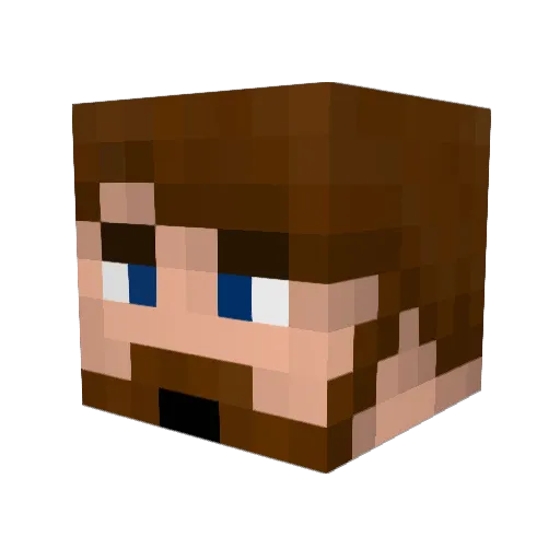 Locoiron Minecraft avatar head, 3D render