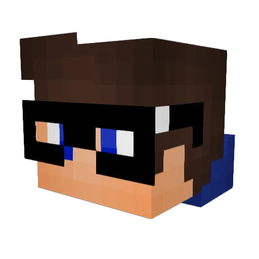 LocusHD Minecraft avatar head, 3D render