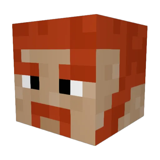 Lodann Minecraft avatar head, 3D render