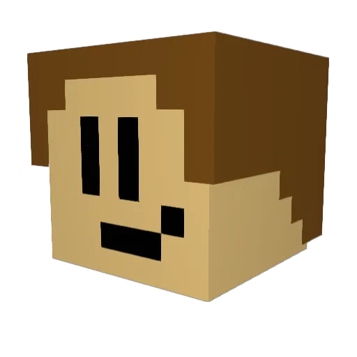 Lodenium Minecraft avatar head, 3D render