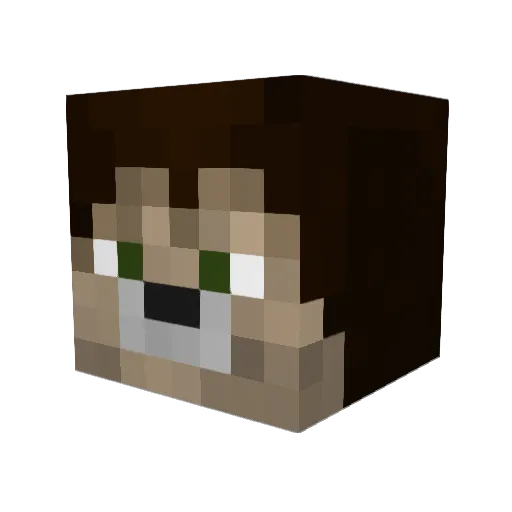 Loetkolben Minecraft avatar head, 3D render