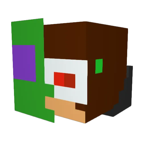 Loewiek Minecraft avatar head, 3D render