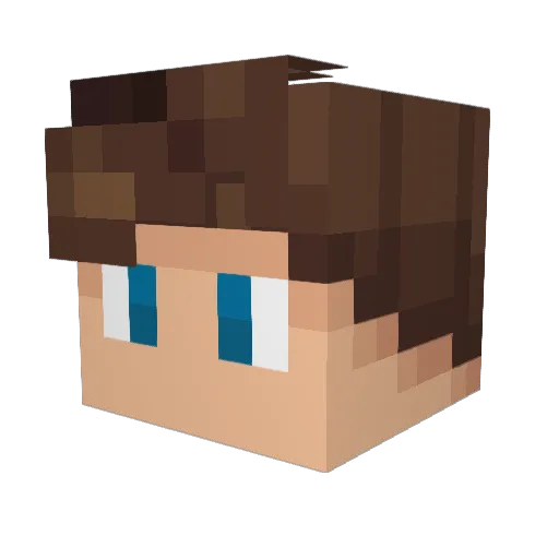 LogBaitMaster Minecraft avatar head, 3D render