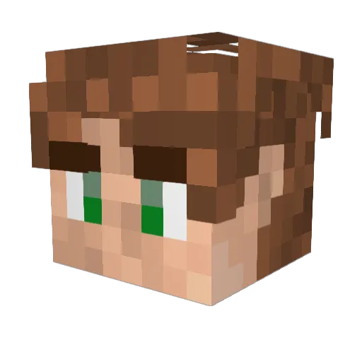 LogCabinMan Minecraft avatar head, 3D render