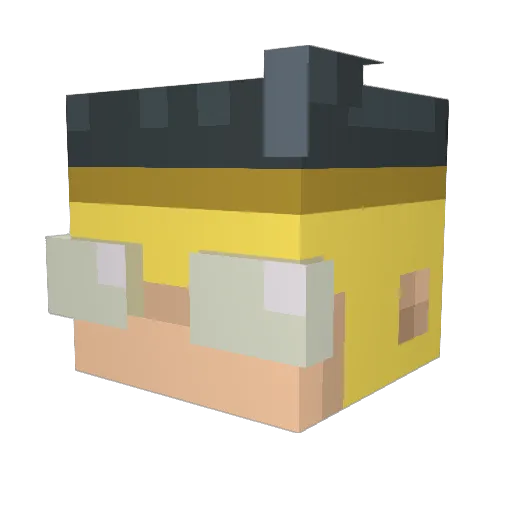 Logan444_ Minecraft avatar head, 3D render