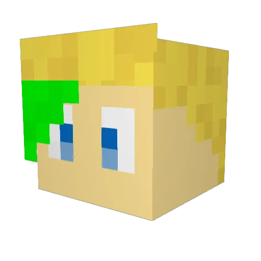 LoganOnline Minecraft avatar head, 3D render