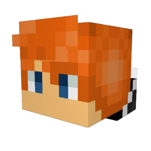 LoganPlace Minecraft avatar head, 3D render