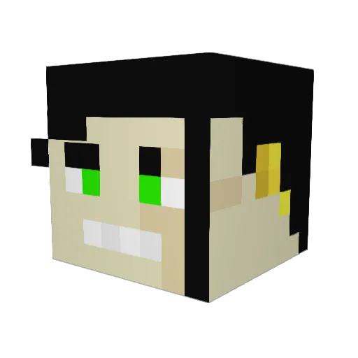 LoganViscera Minecraft avatar head, 3D render