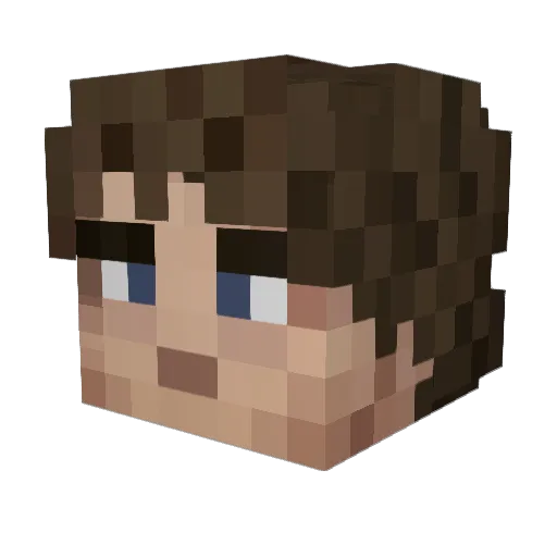Loganakin Minecraft avatar head, 3D render