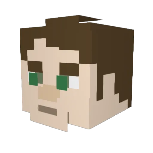Loganfrey Minecraft avatar head, 3D render