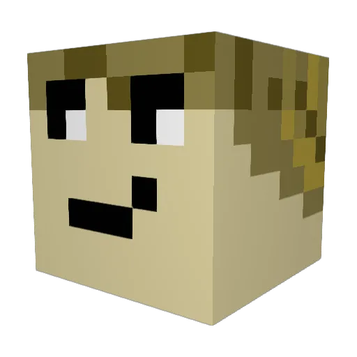 LoggZo Minecraft avatar head, 3D render