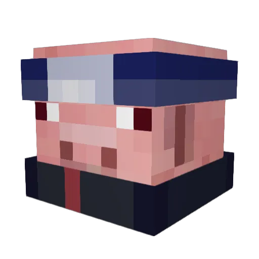 Loggio Minecraft avatar head, 3D render
