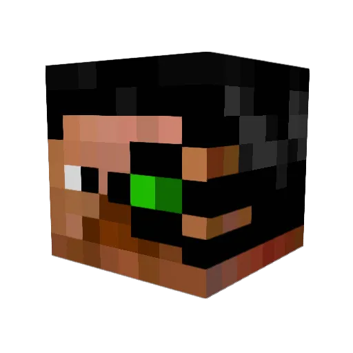 LogicProfessor Minecraft avatar head, 3D render