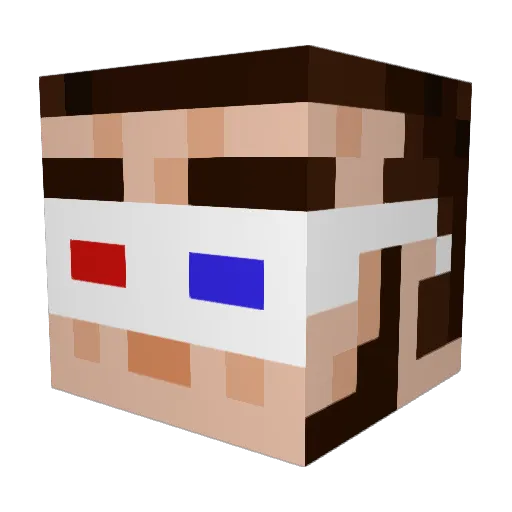 Logic_Pretzel Minecraft avatar head, 3D render