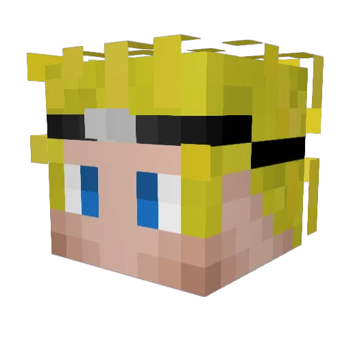 Logicat_ Minecraft avatar head, 3D render