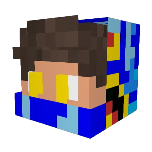 Logiiczs Minecraft avatar head, 3D render