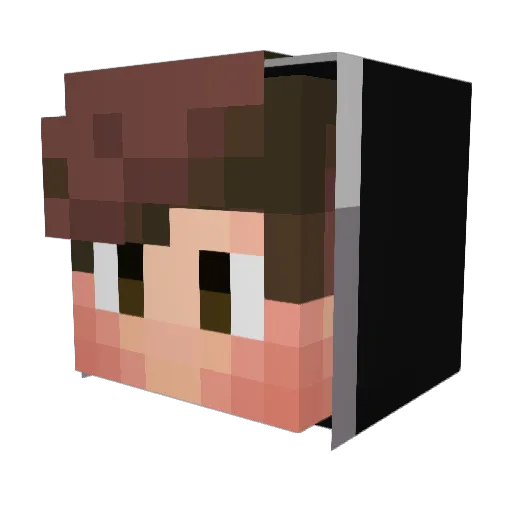 Logoutplays Minecraft avatar head, 3D render
