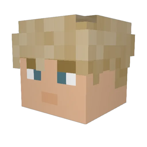 LohannHu Minecraft avatar head, 3D render