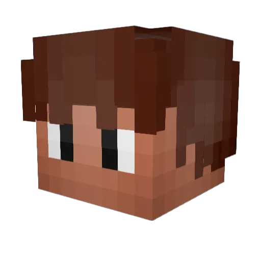 LoicGeek Minecraft avatar head, 3D render