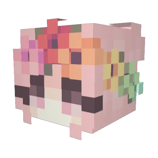 Loilet Minecraft avatar head, 3D render