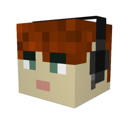 Lok3_ros Minecraft avatar head, 3D render