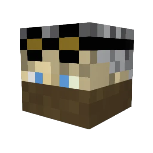 Lokail Minecraft avatar head, 3D render