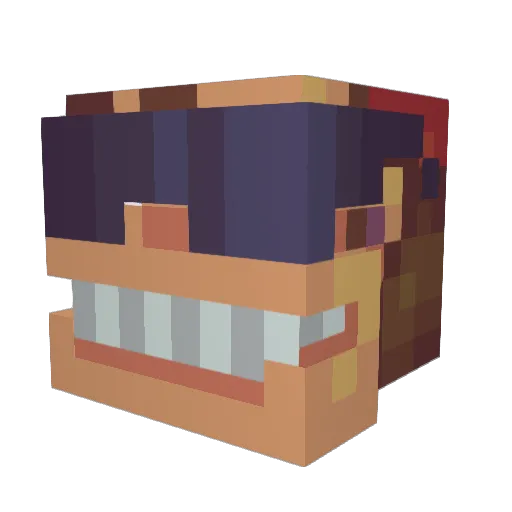 Lokept Minecraft avatar head, 3D render
