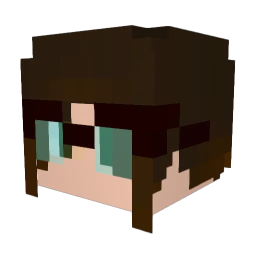 Lokeser Minecraft avatar head, 3D render