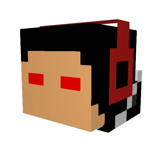 Lokezuma Minecraft avatar head, 3D render
